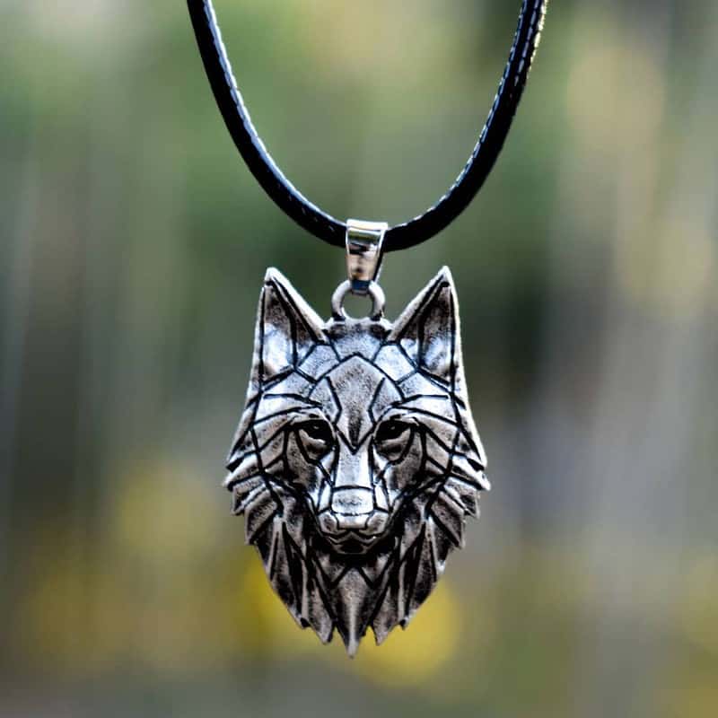 Collier SanLan 1 pi ces g om trique origami loup collier animaux sauvages