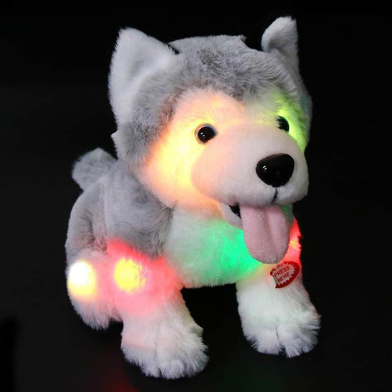 LED peluche allume Husky chien doux en peluche jouet avec magique color veilleuses brillent dans l c6aa9019 fd7a 46e8 b9f0 34d2b6509426