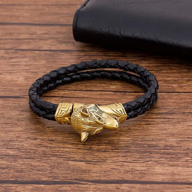 Mode Cool charme Animal hommes Bracelet loup tress corde Rock Punk acier inoxydable bijoux accessoires bracelets 4bbdf9b4 8405 467d b8ff 8293452fc26f