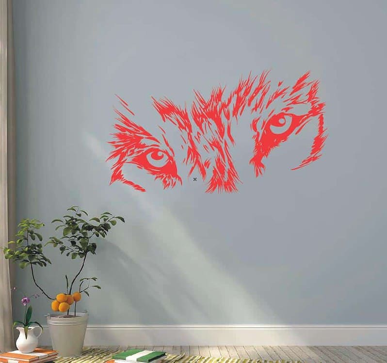 Yeux de loup pointus stickers muraux s rie animale vinyle Mural b te Animal sauvage Art b988d0ef 2b60 480a 82c9 29919852e806