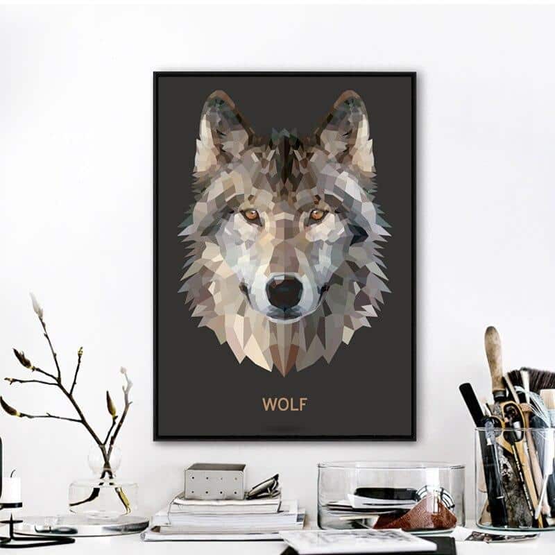 poster loup origami 97