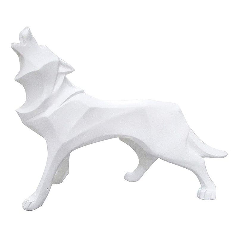 statue loup blanc 108