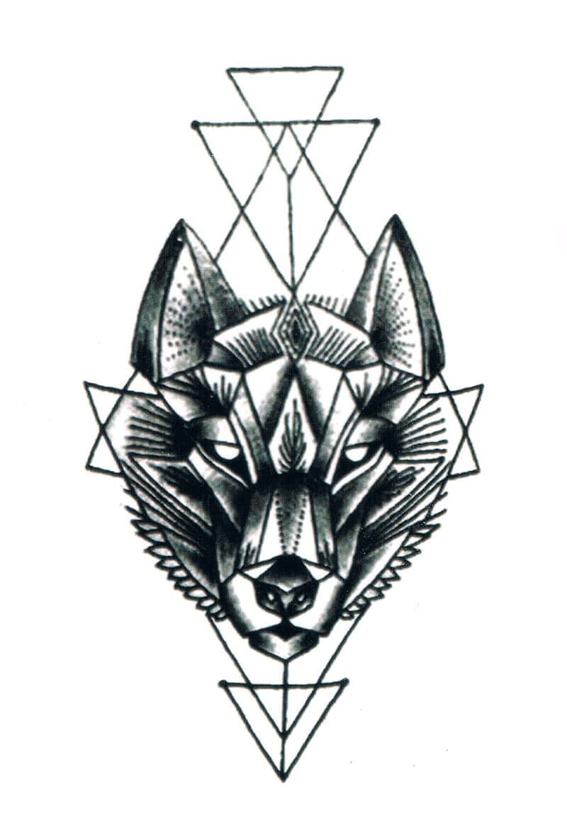 tatouage loup geometrique 67